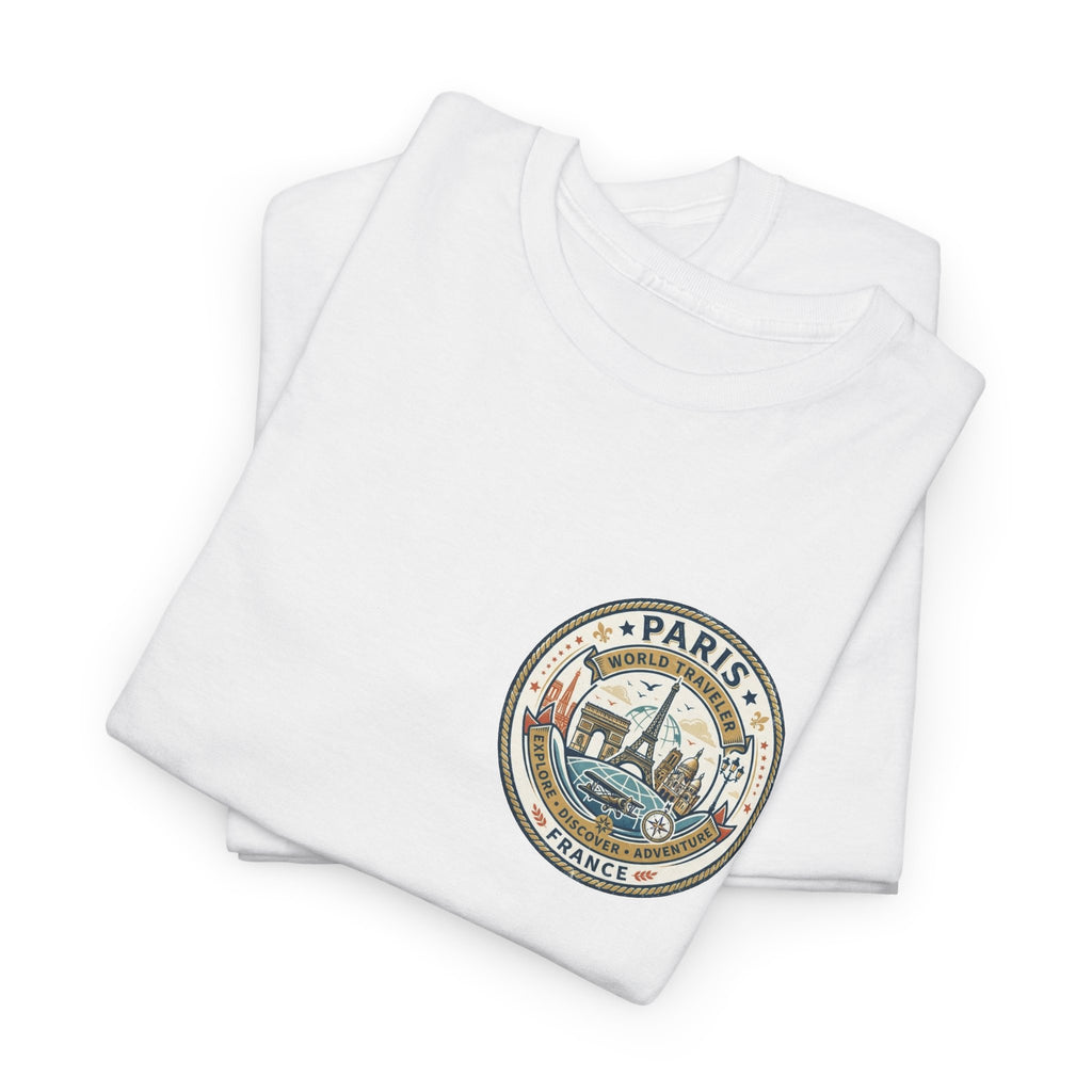 Paris, France World Traveler Unisex Heavy Cotton Tee