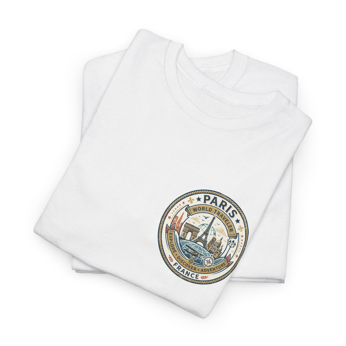 Paris, France World Traveler Unisex Heavy Cotton Tee