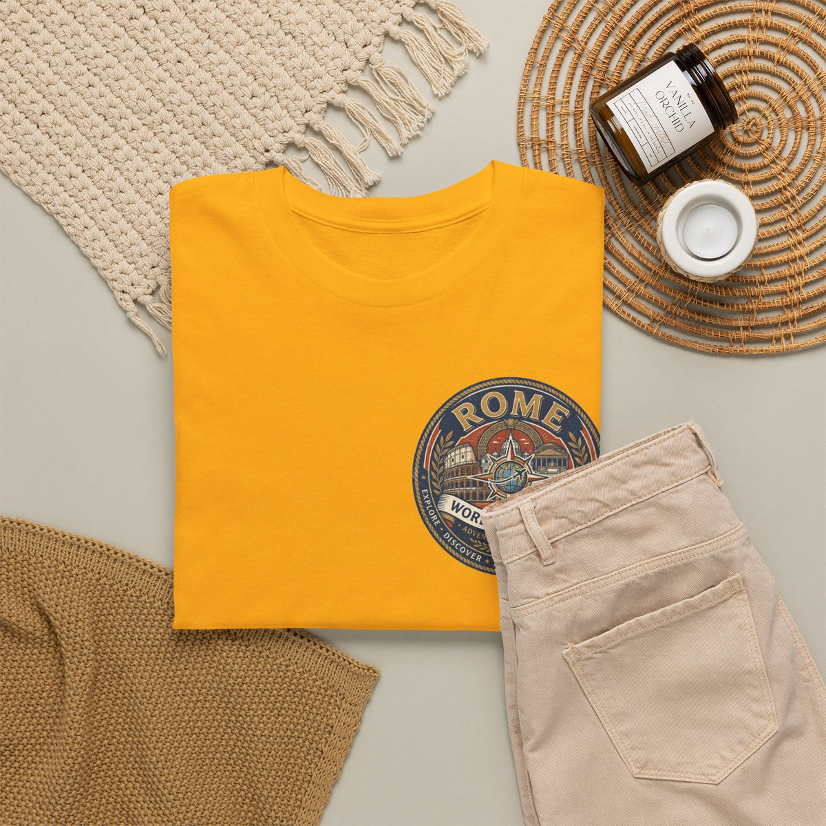 Rome, Italy World Traveler Unisex Heavy Cotton Tee