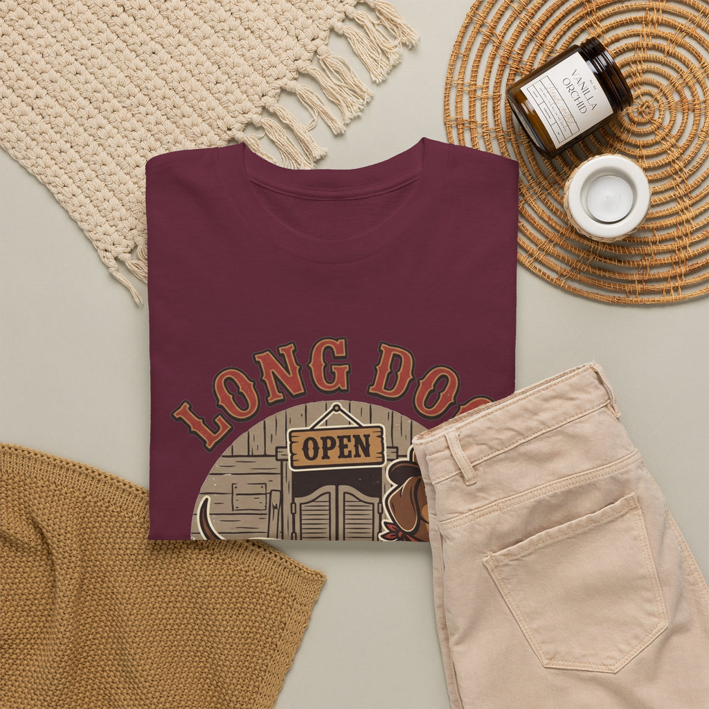Long Dog Saloon Dachshund Unisex Heavy Cotton Tee