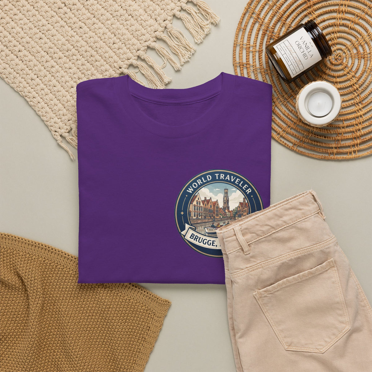 Brugge, Belgium World Traveler Unisex Heavy Cotton Tee