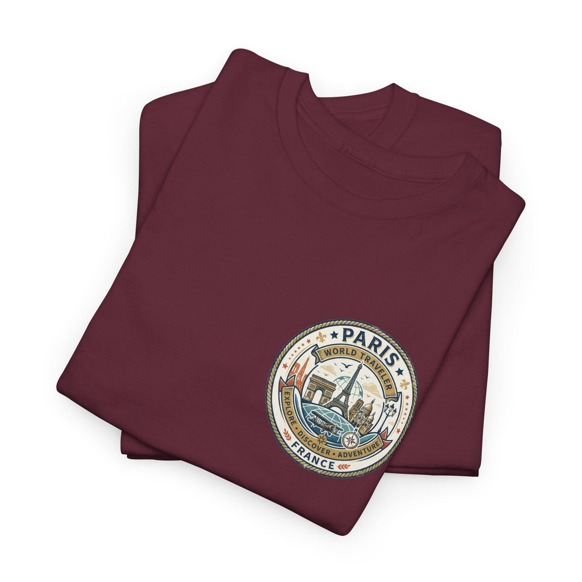 Paris, France World Traveler Unisex Heavy Cotton Tee