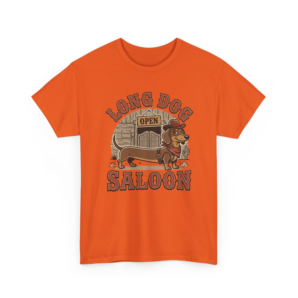 Long Dog Saloon Dachshund Unisex Heavy Cotton Tee