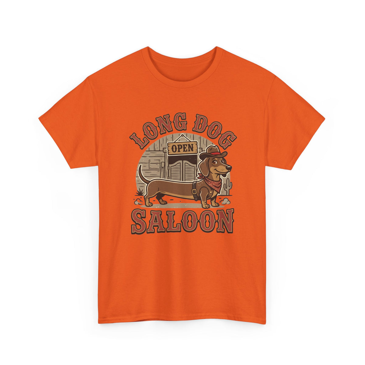 Long Dog Saloon Dachshund Unisex Heavy Cotton Tee