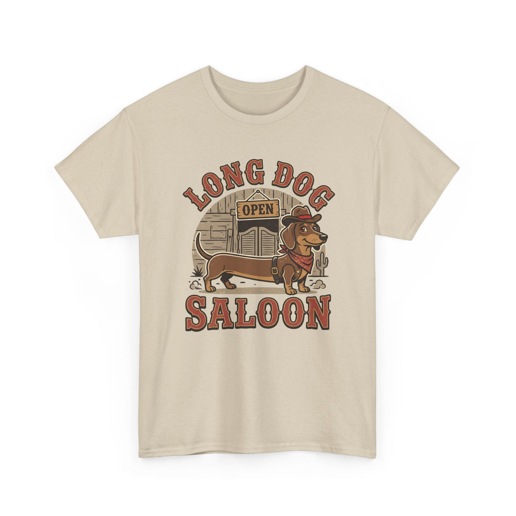 Long Dog Saloon Dachshund Unisex Heavy Cotton Tee