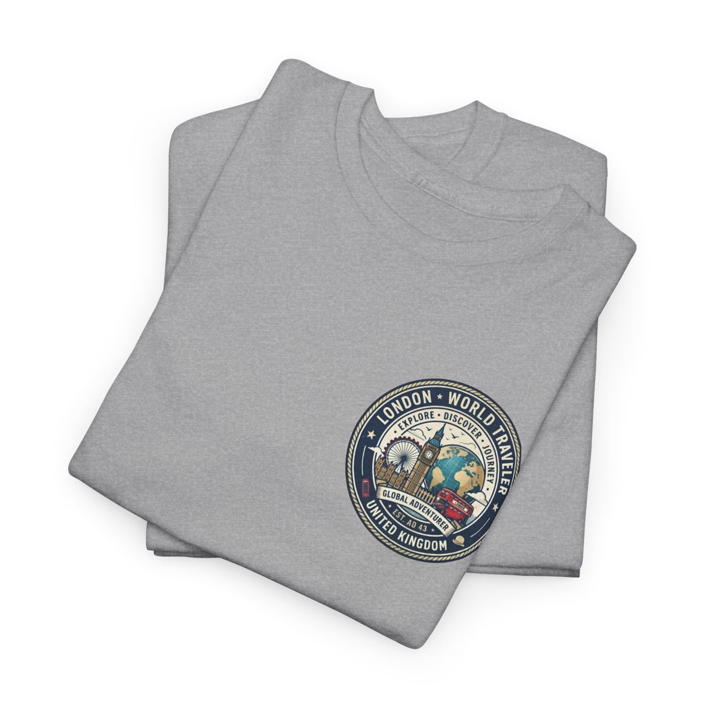 London World Traveler double sided graphics Unisex Heavy Cotton Tee