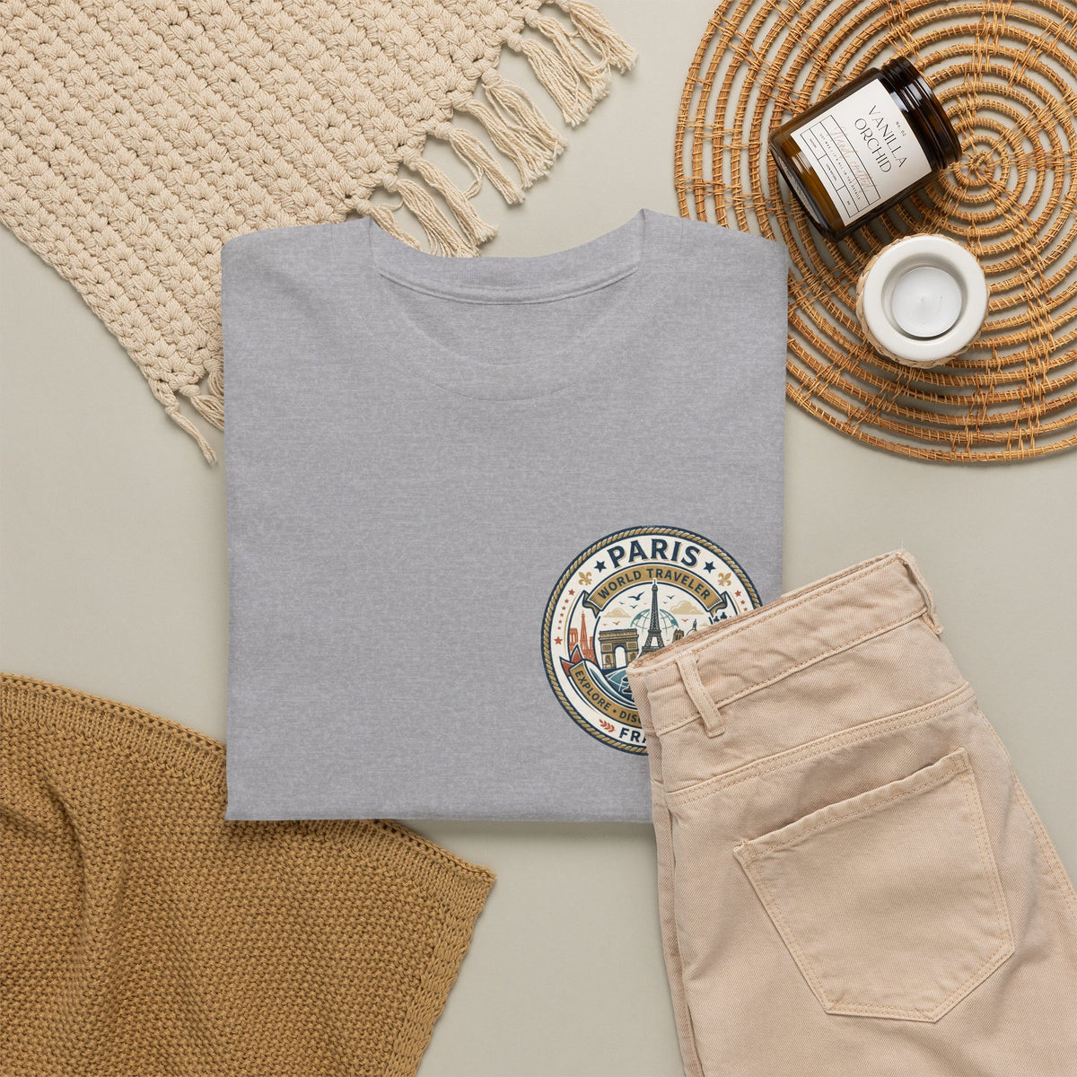 Paris, France World Traveler Unisex Heavy Cotton Tee
