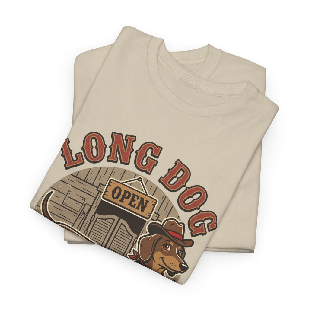 Long Dog Saloon Dachshund Unisex Heavy Cotton Tee