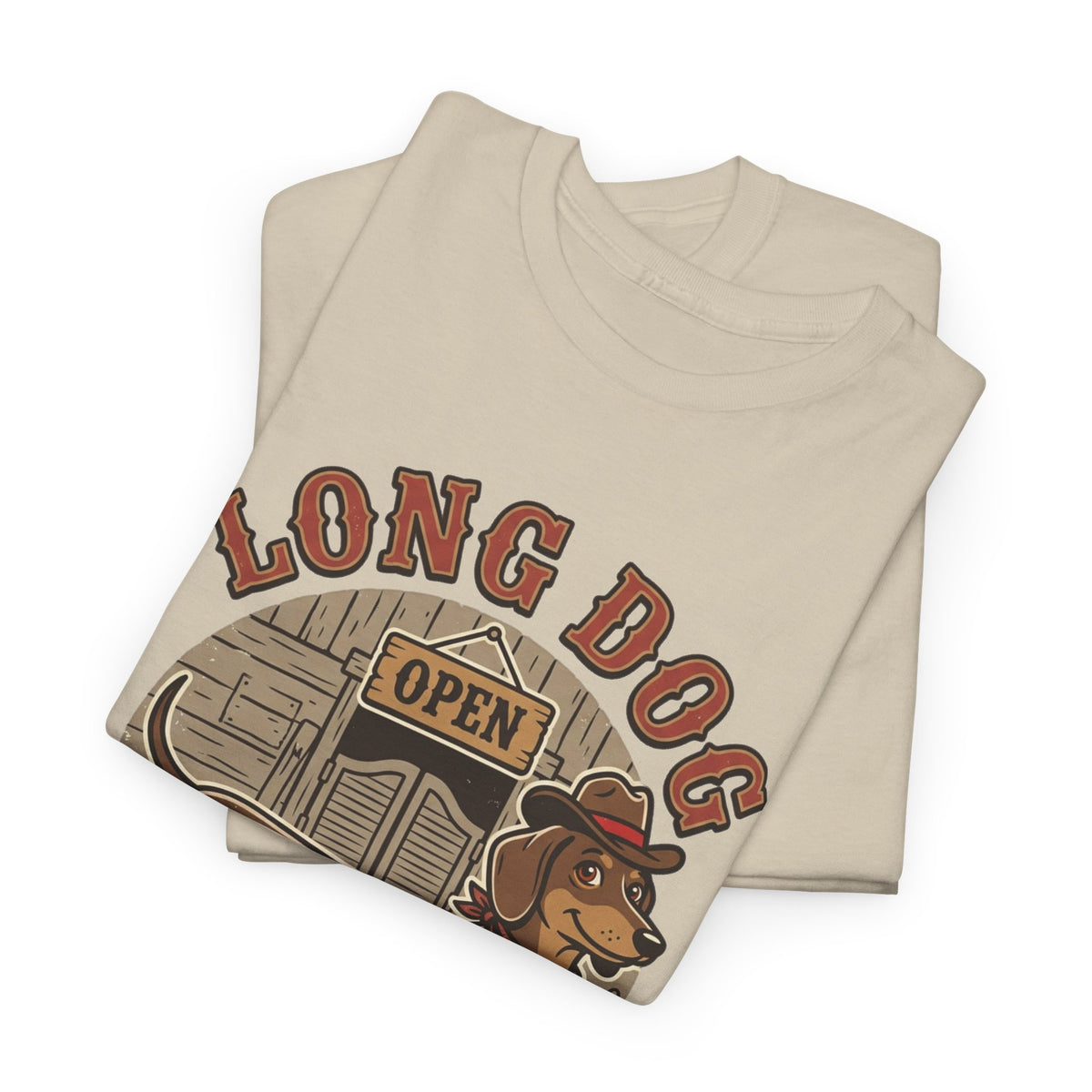 Long Dog Saloon Dachshund Unisex Heavy Cotton Tee