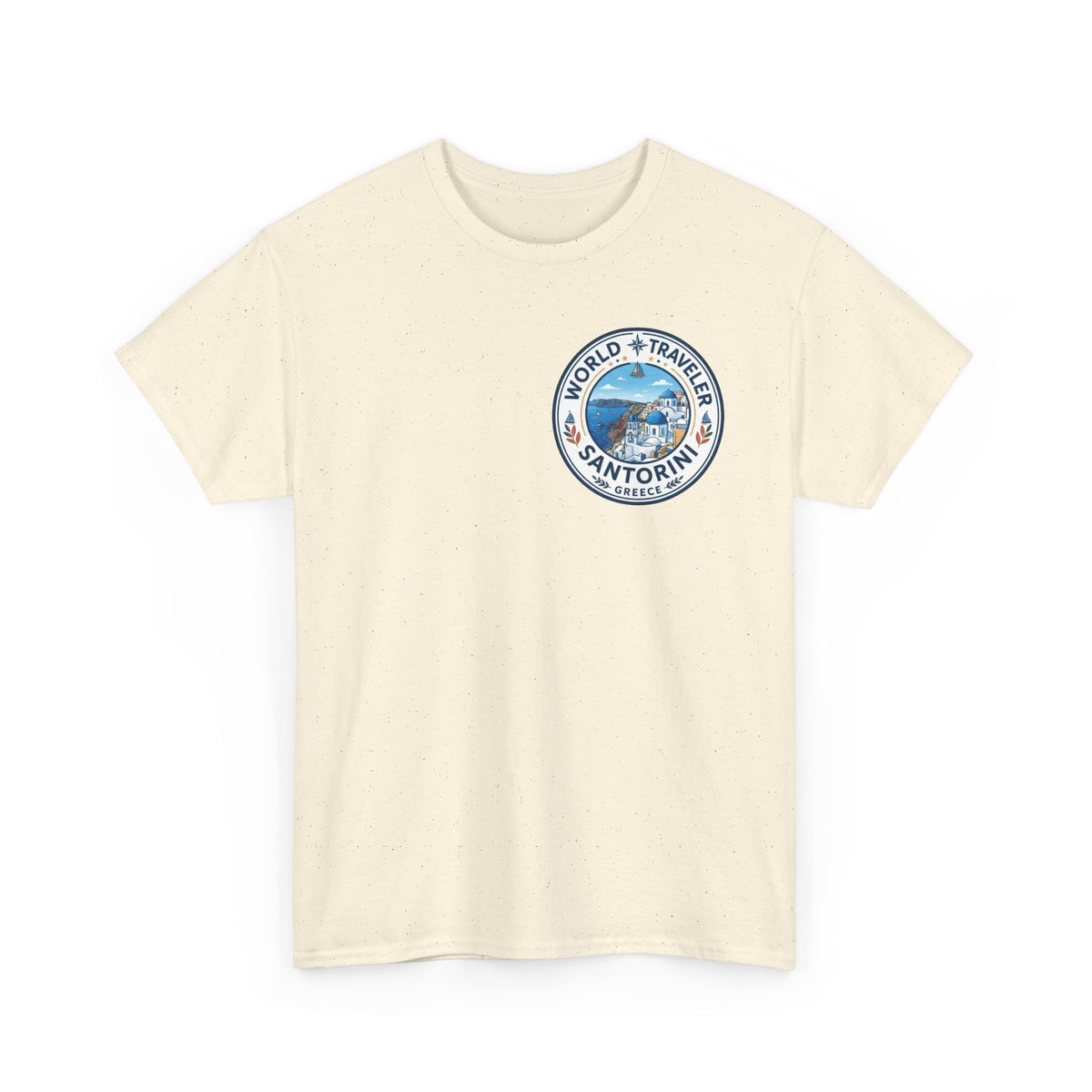 Santorini, Greece World Traveler Unisex Heavy Cotton Tee