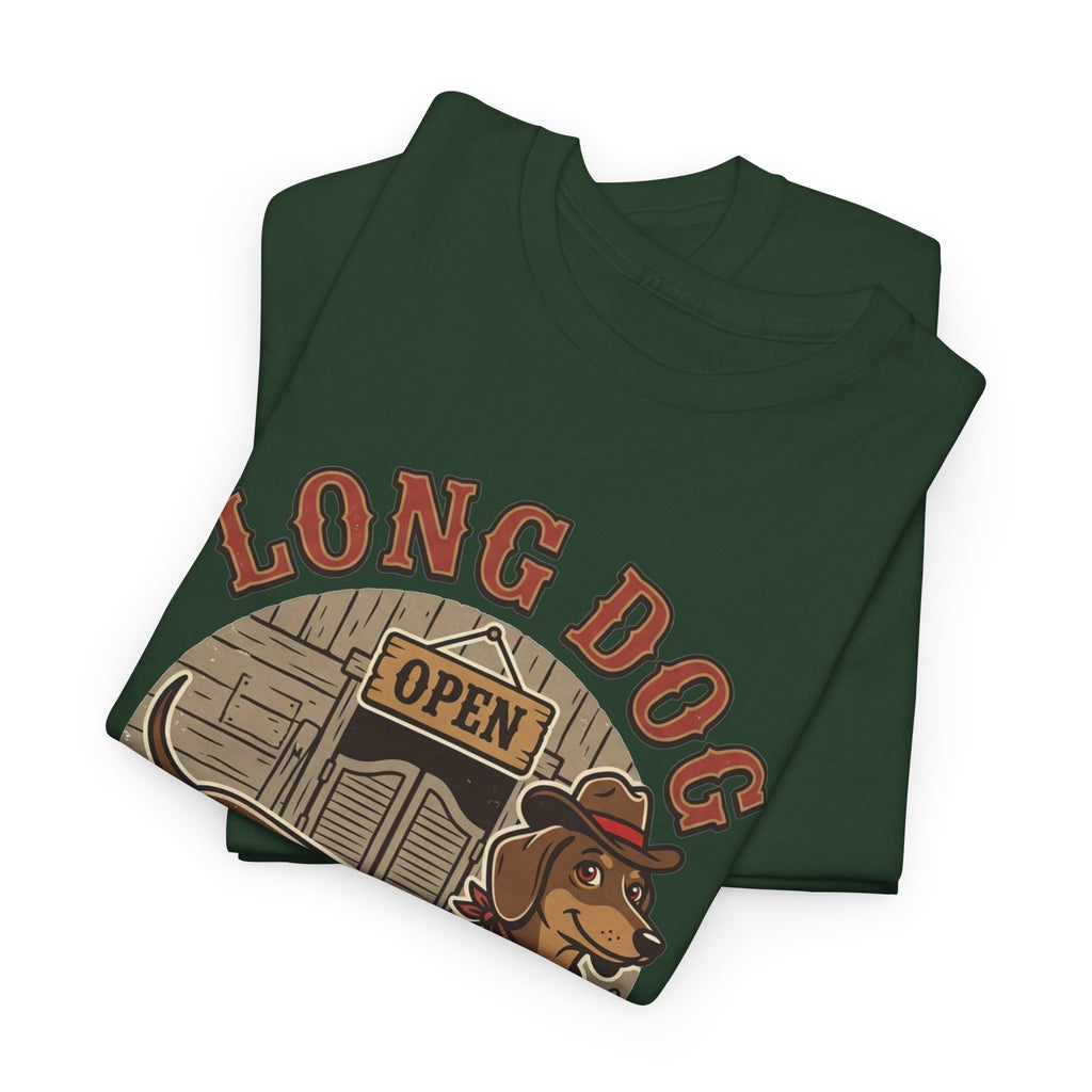 Long Dog Saloon Dachshund Unisex Heavy Cotton Tee