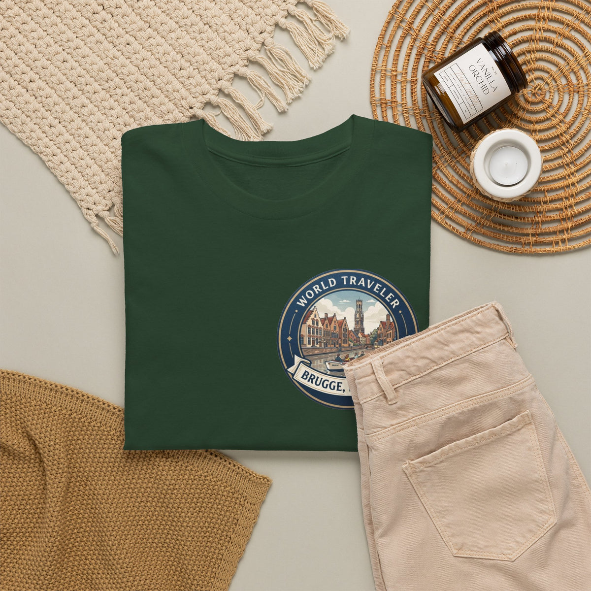 Brugge, Belgium World Traveler Unisex Heavy Cotton Tee