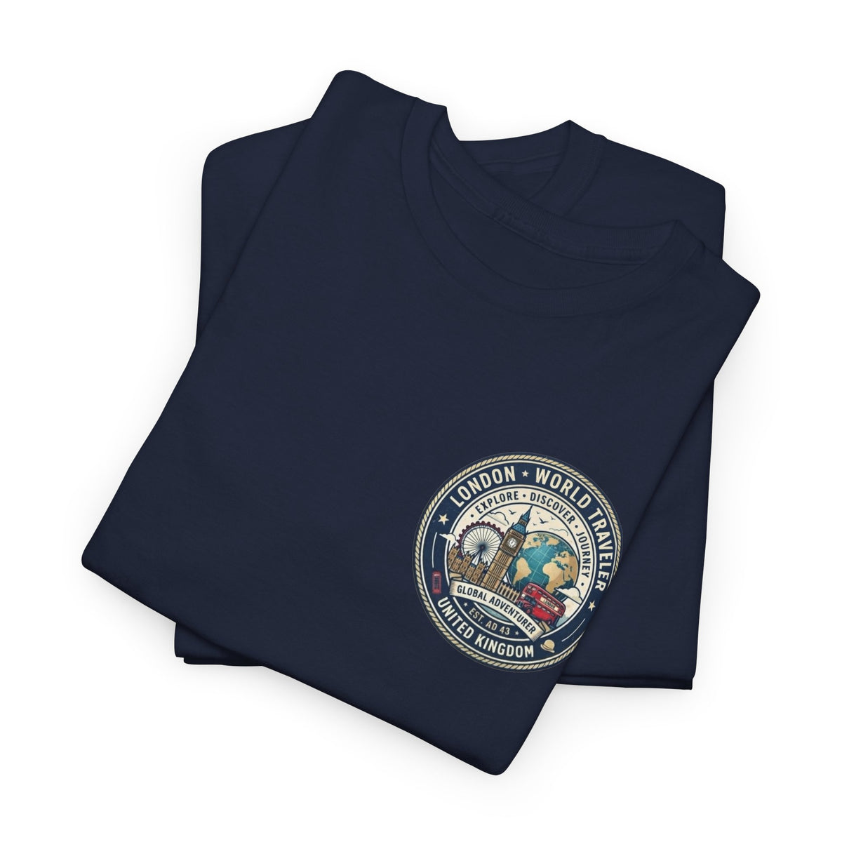 London World Traveler double sided graphics Unisex Heavy Cotton Tee