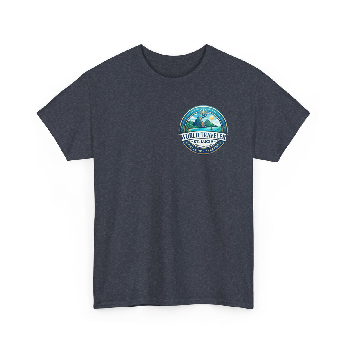 St Lucia Wotld Traveler Unisex Heavy Cotton Tee