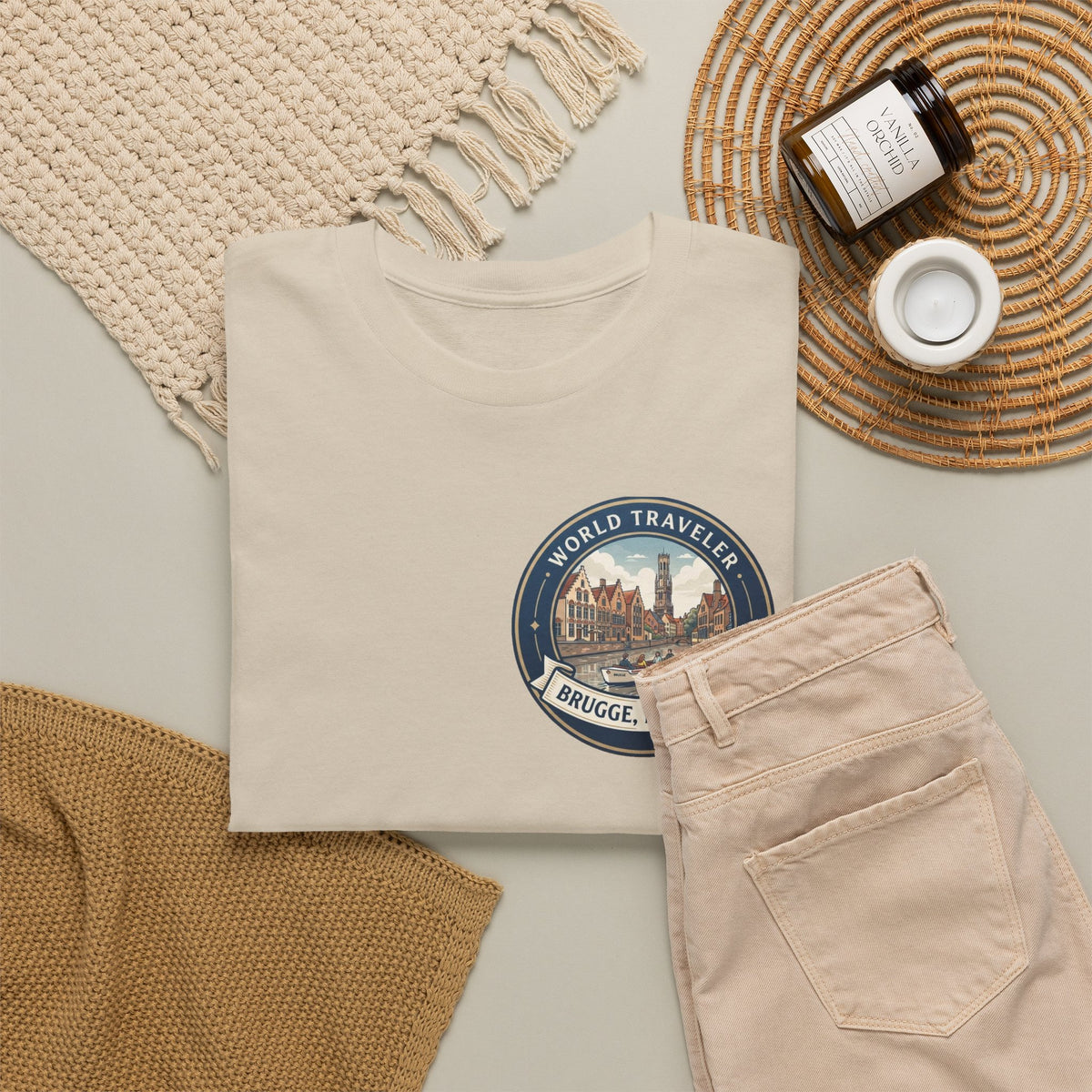 Brugge, Belgium World Traveler Unisex Heavy Cotton Tee